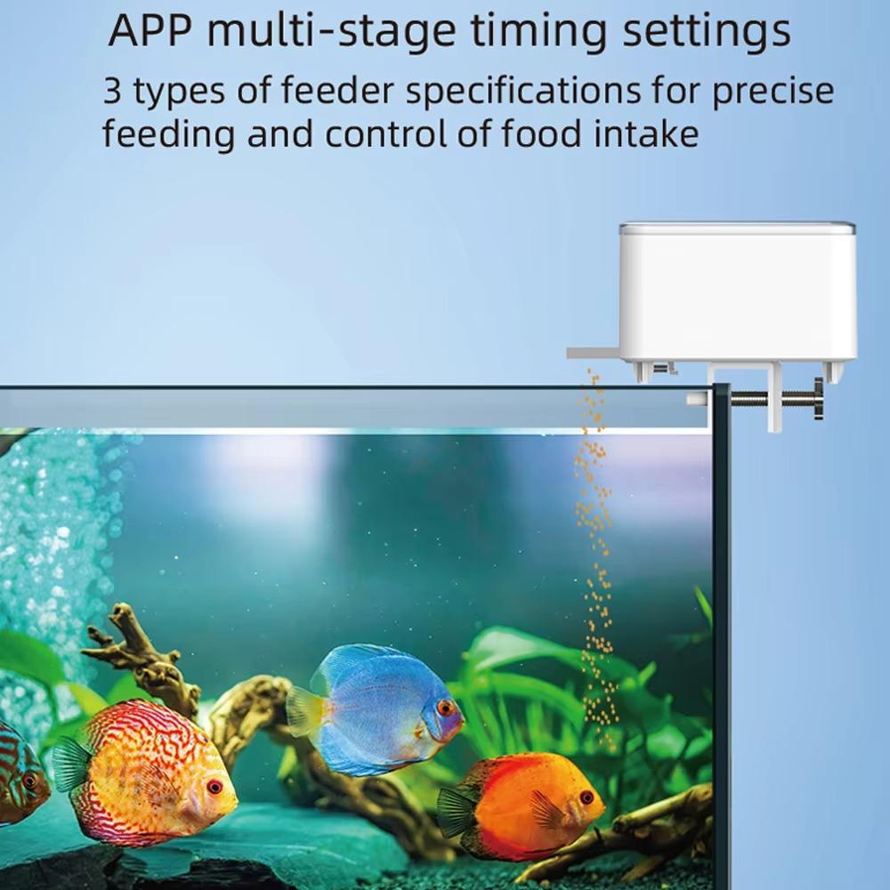 100ML Large Capacity Fish Feeder WiFi Smart Feeder Aquarium Timing Feeder  Fish Tank Accessories