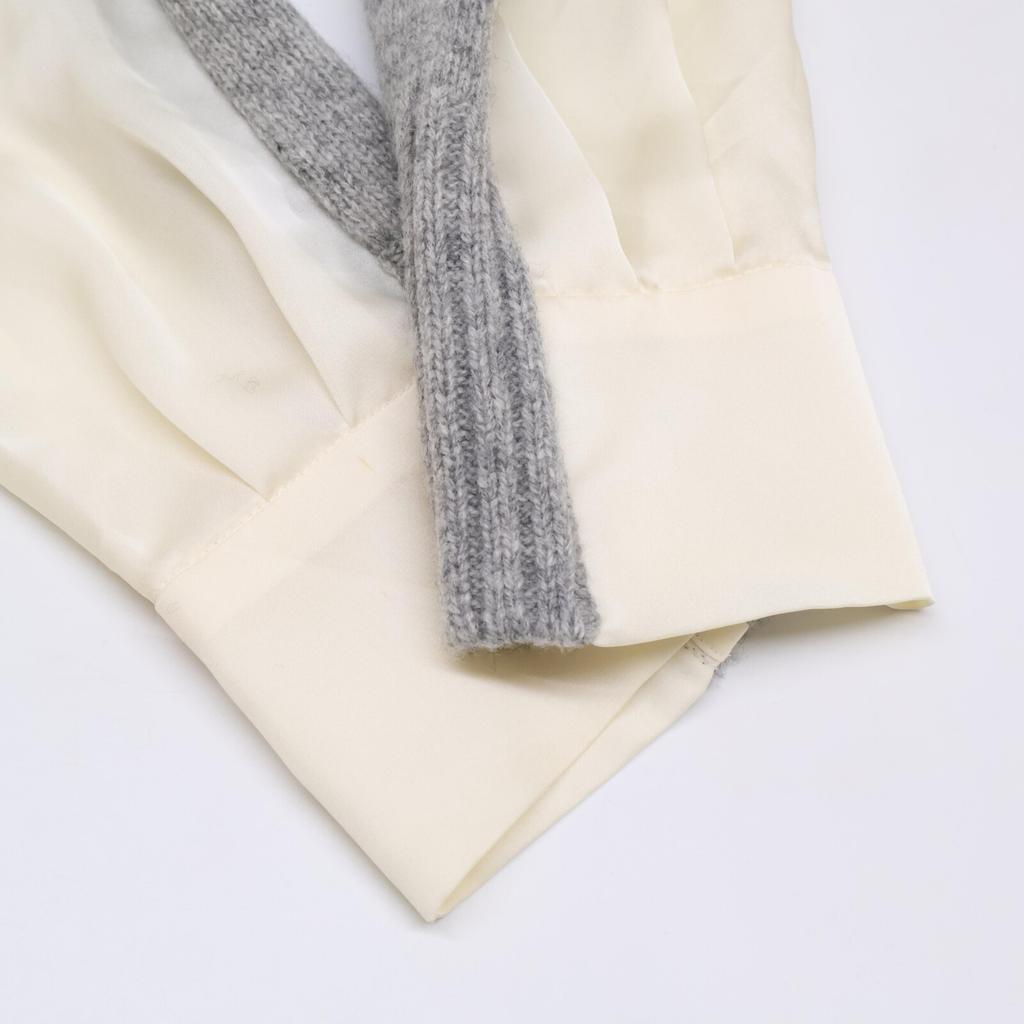 Sacai Gray 21-05668 Knit Switching One-piece Dress 1 grayUsed