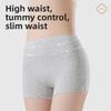 Women Spring and Autumn Pure Cotton Antibacterial Crotch Anti Tardiness High Waist Abdominal Lift Hip Non Mark Safety Flat Angle Briefs