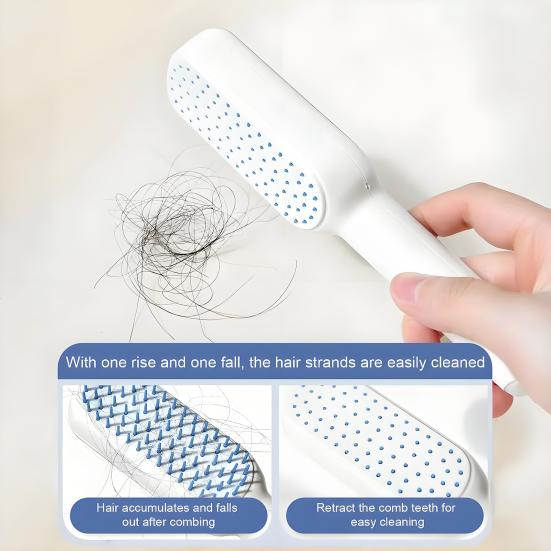 Retractable Hair Brush Self-Cleaning Bristles Scalp Massage Anti-static Hair Detangling Styling Comb Portable Women Hairdressing Tools Birthday Gift