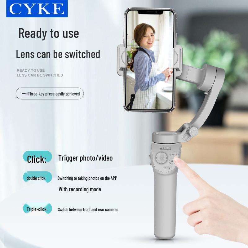 CYKE Three-Axis AI Face Tracking Gimbal & Selfie Stick with Anti-Shake Stabilizer for Live Streaming