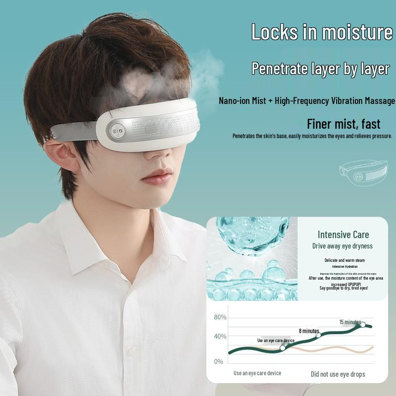 Smart Visual Steam Eye Massager with Atomizing Moisturizer & Electric Vibration Protection