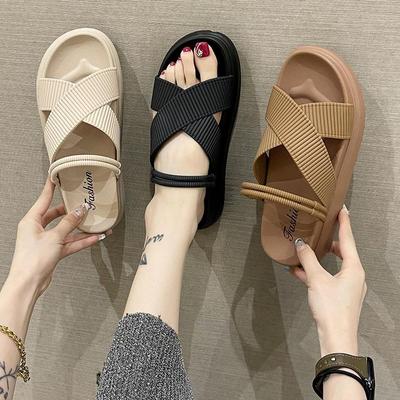 Plateau-Flip-Flops für Damen im Sommer – lässig, trendig, Feen-inspiriert, kleiner Duftstil, Sandalen mit dicker Sohle.