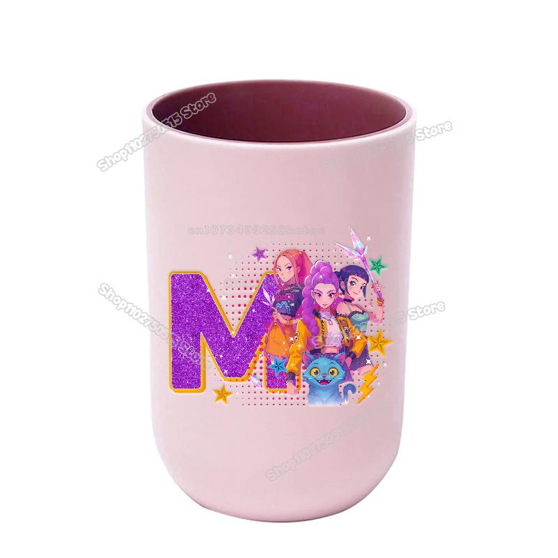 KPop Dämonenjäger Buchstabe A-Z Kinder Zahnbürstenbecher Rumi Mira Zoey Mädchen Mundspülbecher Trinkbecher Badezimmer Zahnbürstenhalter
