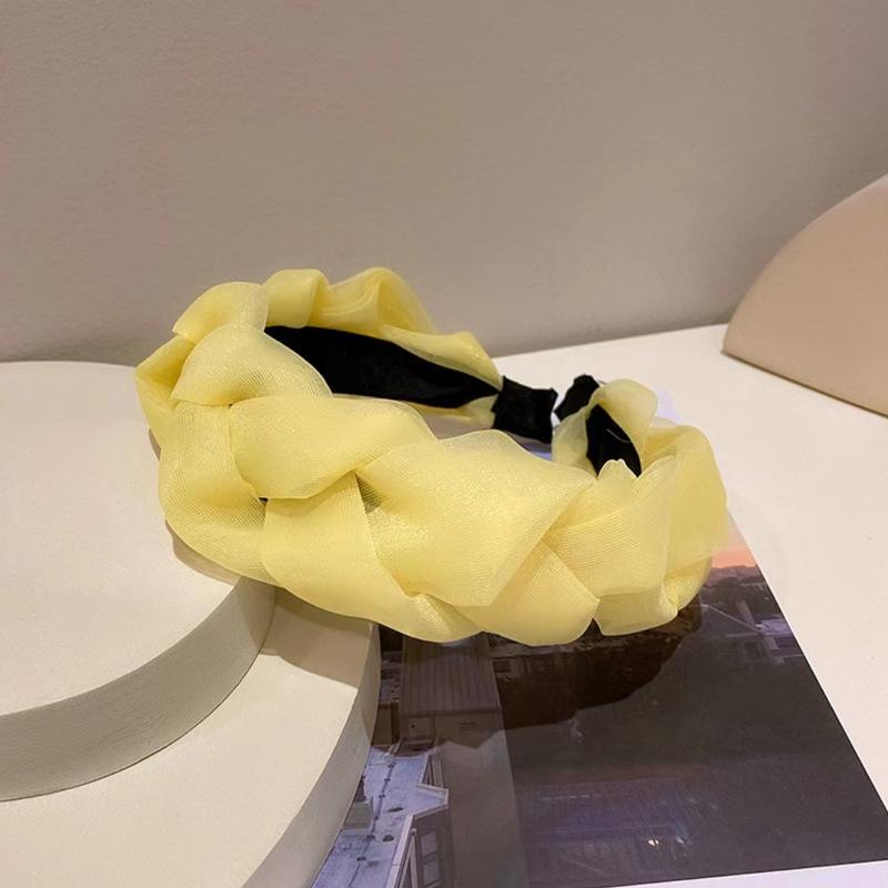 Bentițe de Păr la Modă pentru Femei, Accesorii de Păr, Lată, Lunetă, Satin, Cerc de Păr, Bentițe Pliate, Culoare Solidă, Elastice de Păr Mătăsoase, Accesorii de Păr