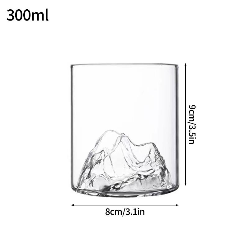 Transparent Whiskey Glasses Mountain Crystal Glass Drinking Glasses for Drinking Bourbon, Cognac, Scotch, Cocktails 125-380ml