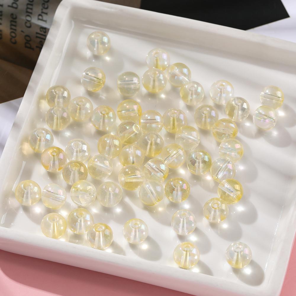 20/50/100pcs 4/6/8mm Colored Transparent Glass Beads Spacer Beads for DIY Earring Necklace Phone Chain Jewelry Making Findings
