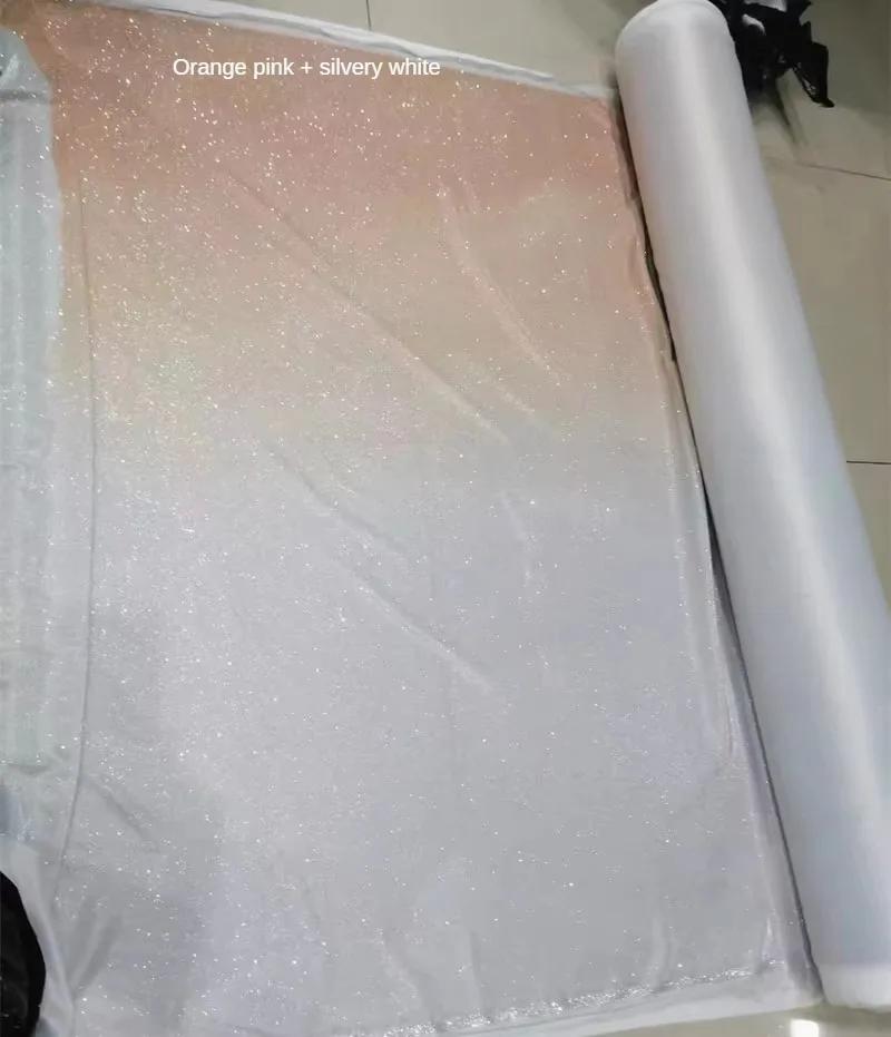 Verlauf Glitzer Stoff Verbund Elastisch für Hochzeitszeremonie Performance Kleid Designer DIY Näh Material Stoff