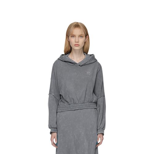 Adidas Originals CROP HOODIE ACID WASH Sweatshirt Women's Gray IW5492