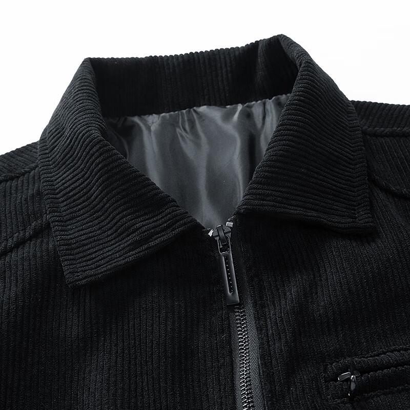 ROMON Men's Corduroy Collared Casual Jacket