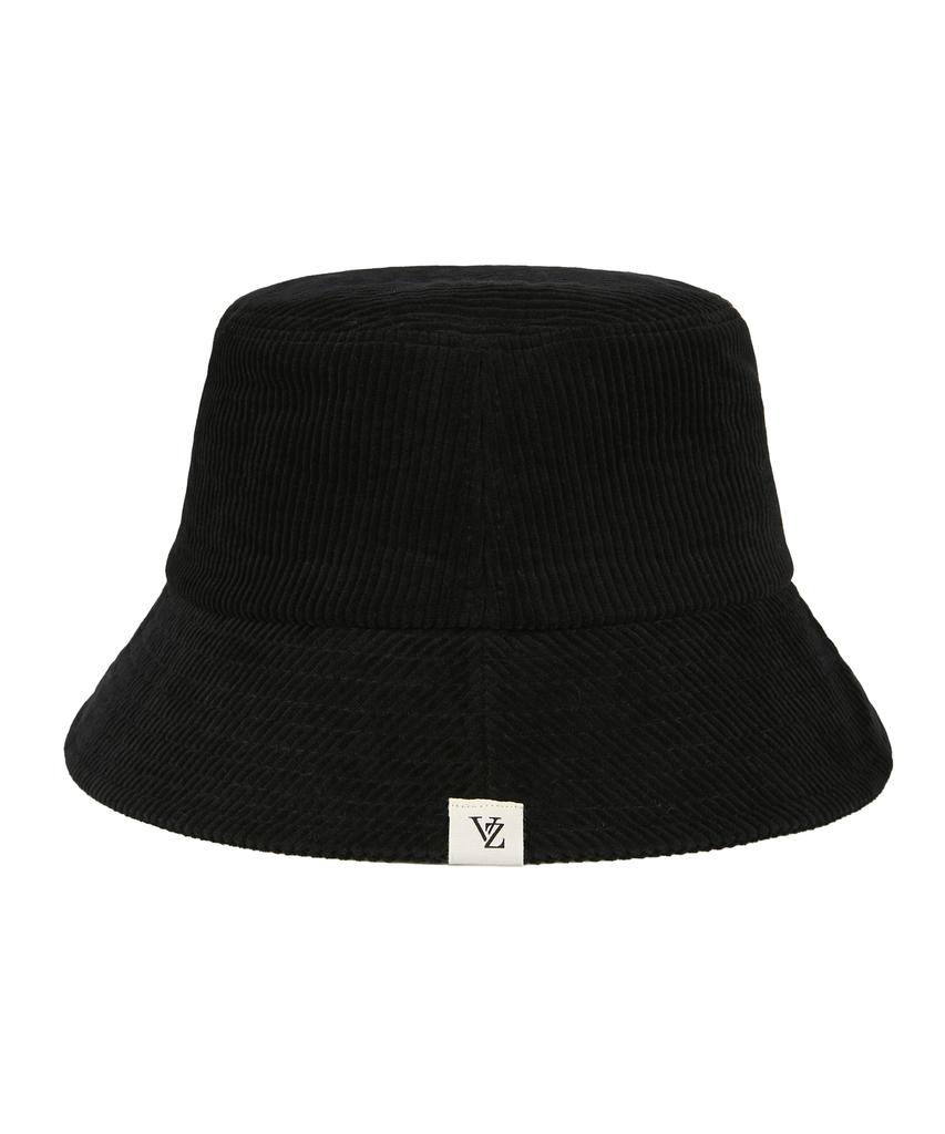 Bajal Corduroy Label Bucket Hat Black