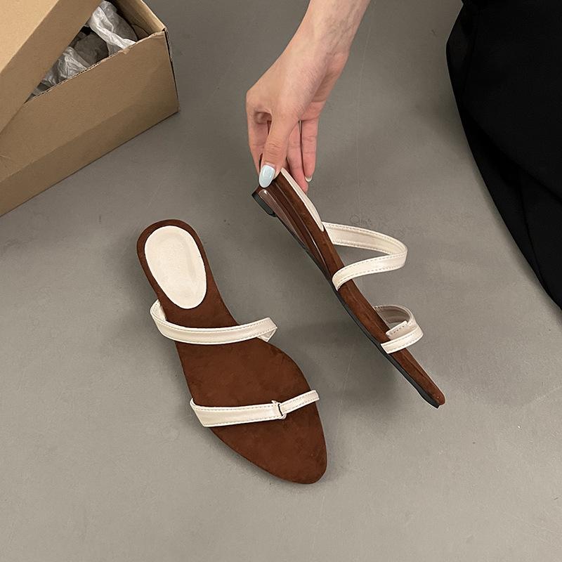 Wedge Heel Slippers Women's Outer Wear In the Summer of 2025, New Style with Skirt Height Increase, One-word Drag Muffin Bottom Cool Slippers Tide