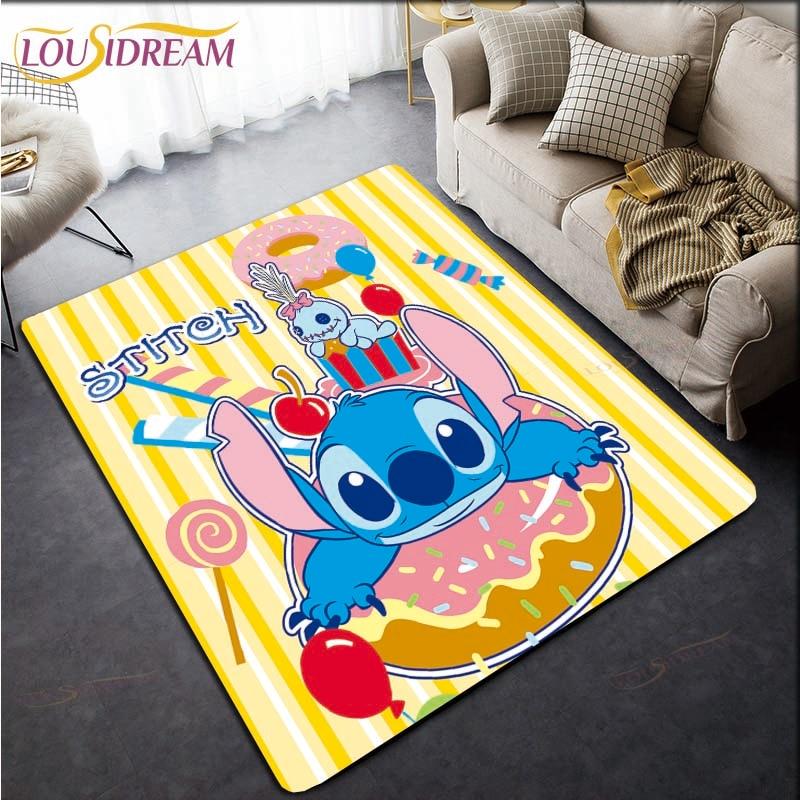 Anime Stitch 3D-Druck Teppich für Küche Fußmatte Schlafzimmer Teppiche für Wohnzimmer Waschküche Badezimmer Rutschfeste Bodenmatte