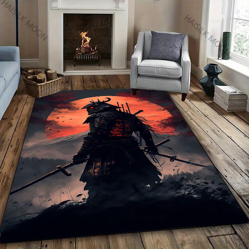 

Japanese Samurai Printed Carpet Suitable for Children s Room Bedroom Living Room Durable Non-slip Large Mat Soft Rug Nice Gifts 40x60cm