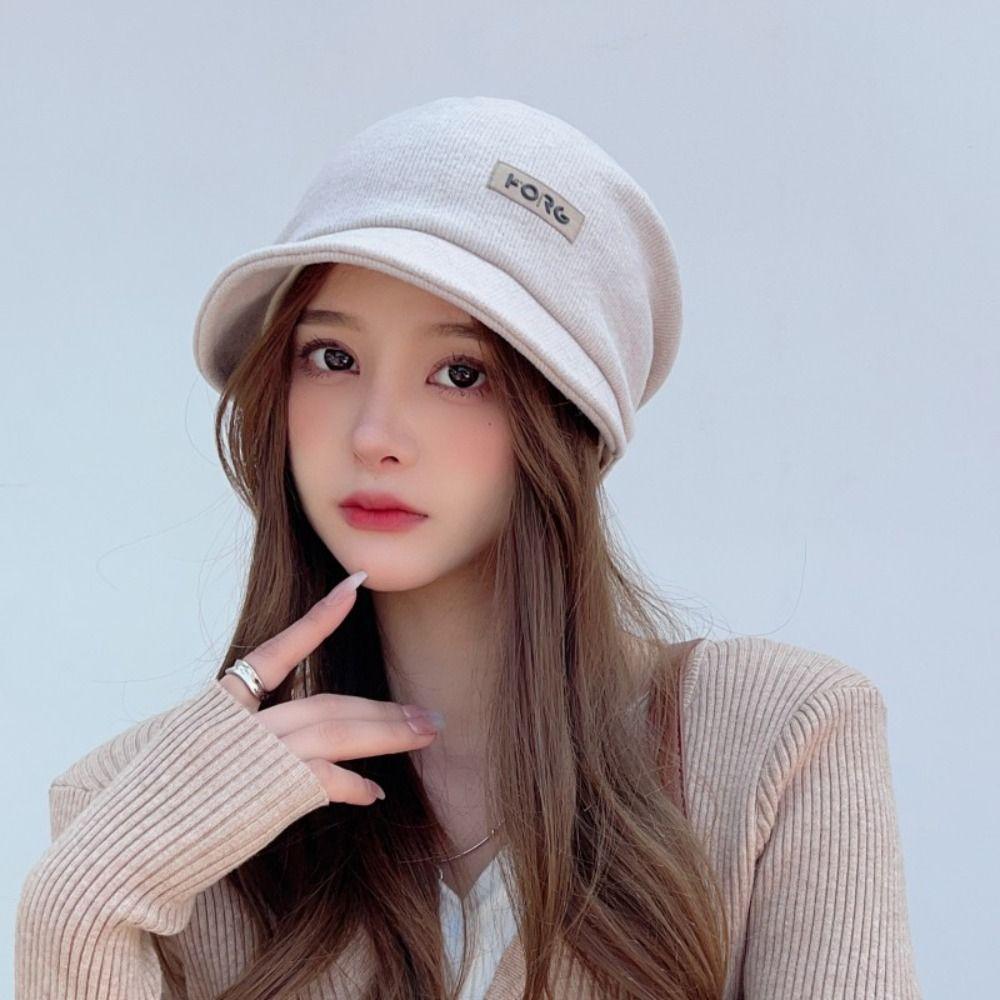 Soft Beanies Elastic Mask Woolen Hat Versatile Peaked Cap  Winter