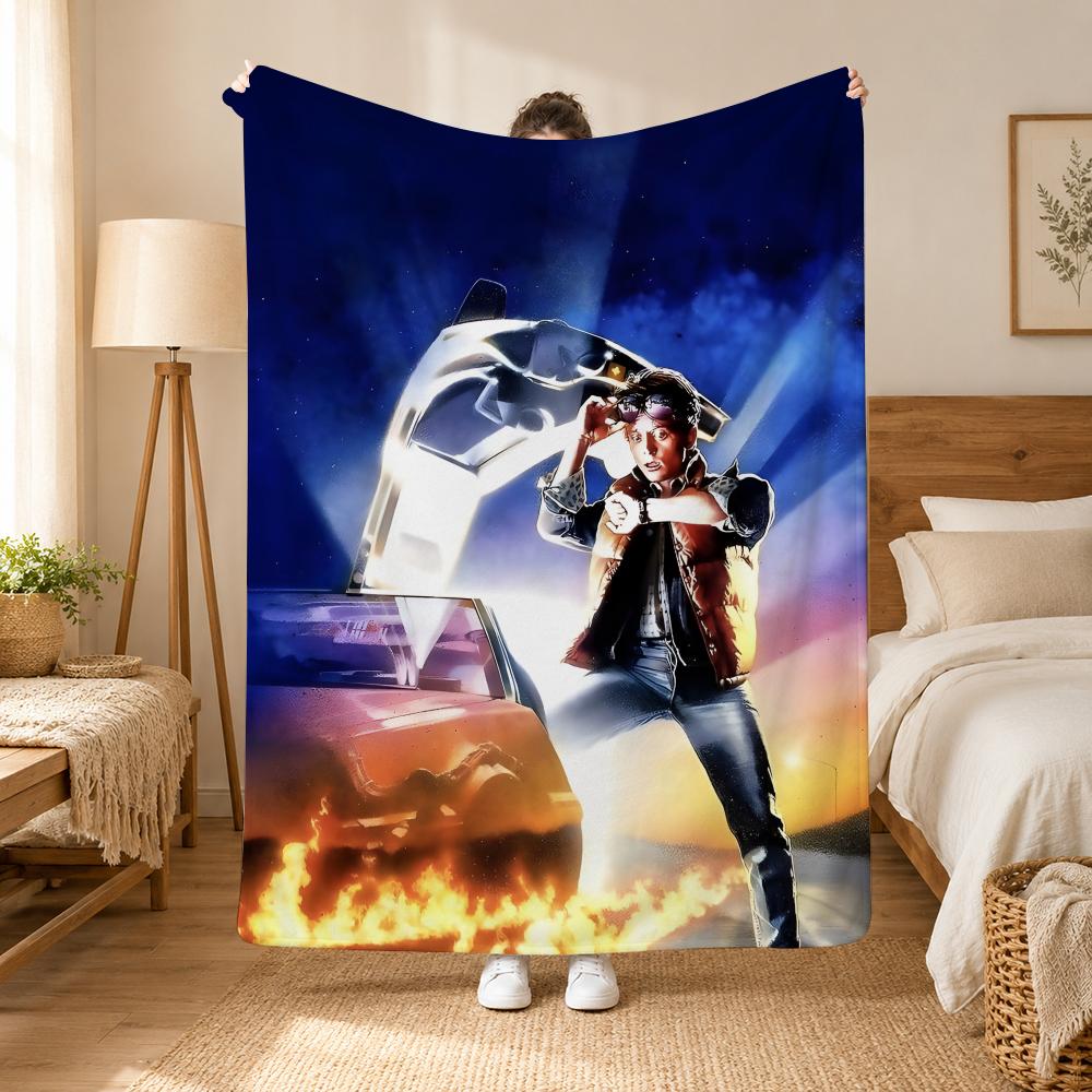 Back To the Future Movie Throw 240g Flannel Blanket, Suitable for Sofas, Beds, Offices, Exquisite Gift Blankets