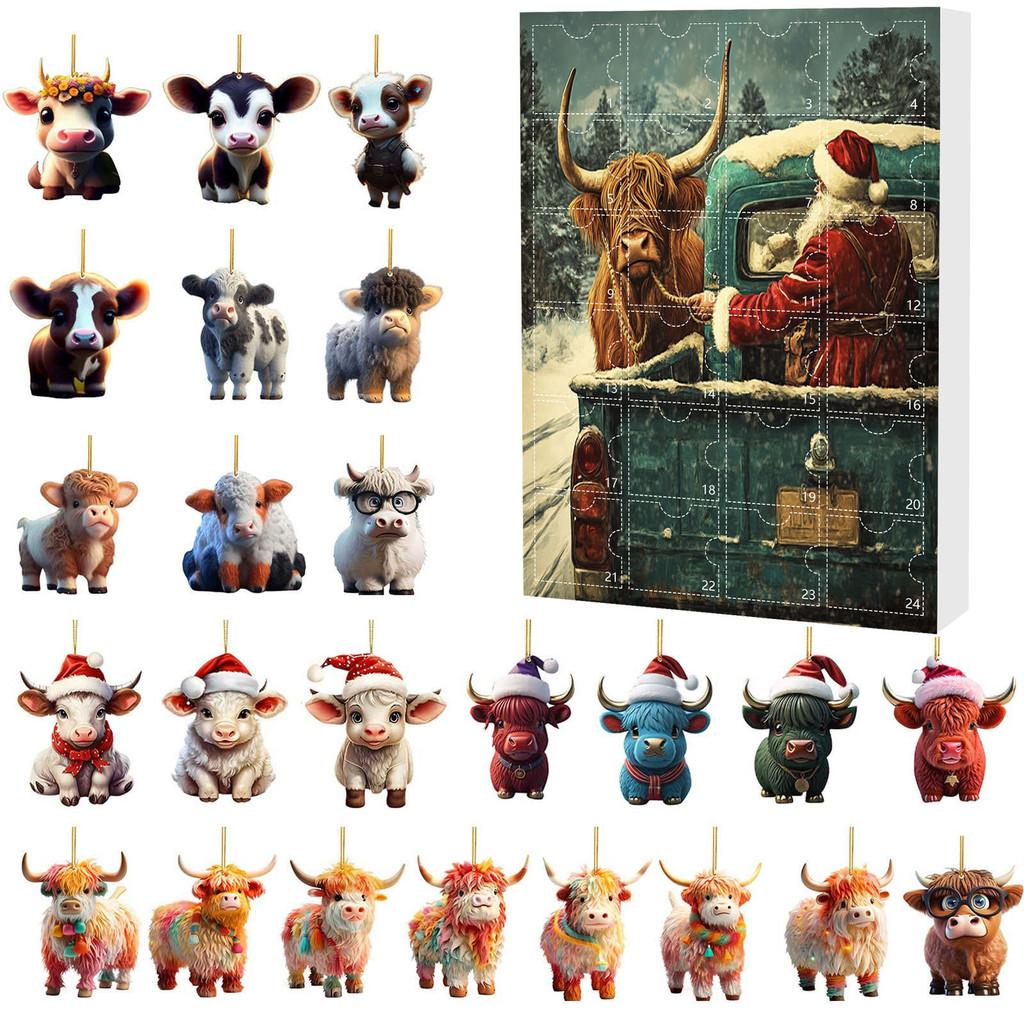 Weihnachts-Blindbox Mit Yak-Tier Acryl-Dekorationen Für Feiertagsbaum-Hänger Und Party-Geschenke