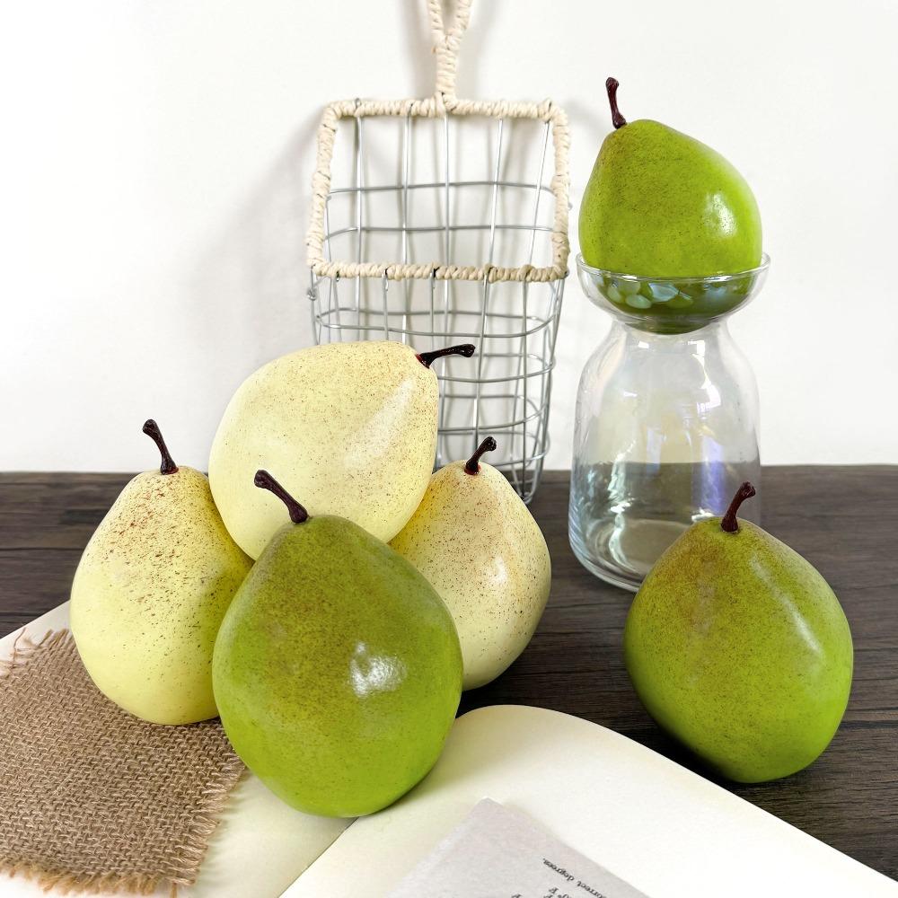 5PCS Realistic Fake Fruits Mini Artificial Fruit Educational Toys Simulation Pear Window Display