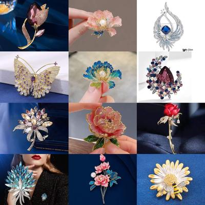 Exquisite Pfingstrosen-Brosche: Hochwertige chinesische Anstecknadel mit Blumenmuster für Damen, klassisches Modeaccessoire & Geschenk