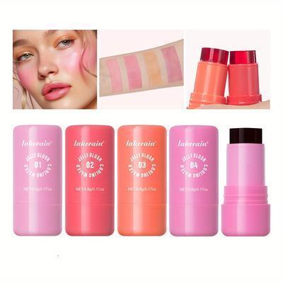 Jelly Puderrouge für Faule, langanhaltende Farbentwicklung, feuchtigkeitsspendendes und schimmerndes Rouge, Puderrouge-Stick