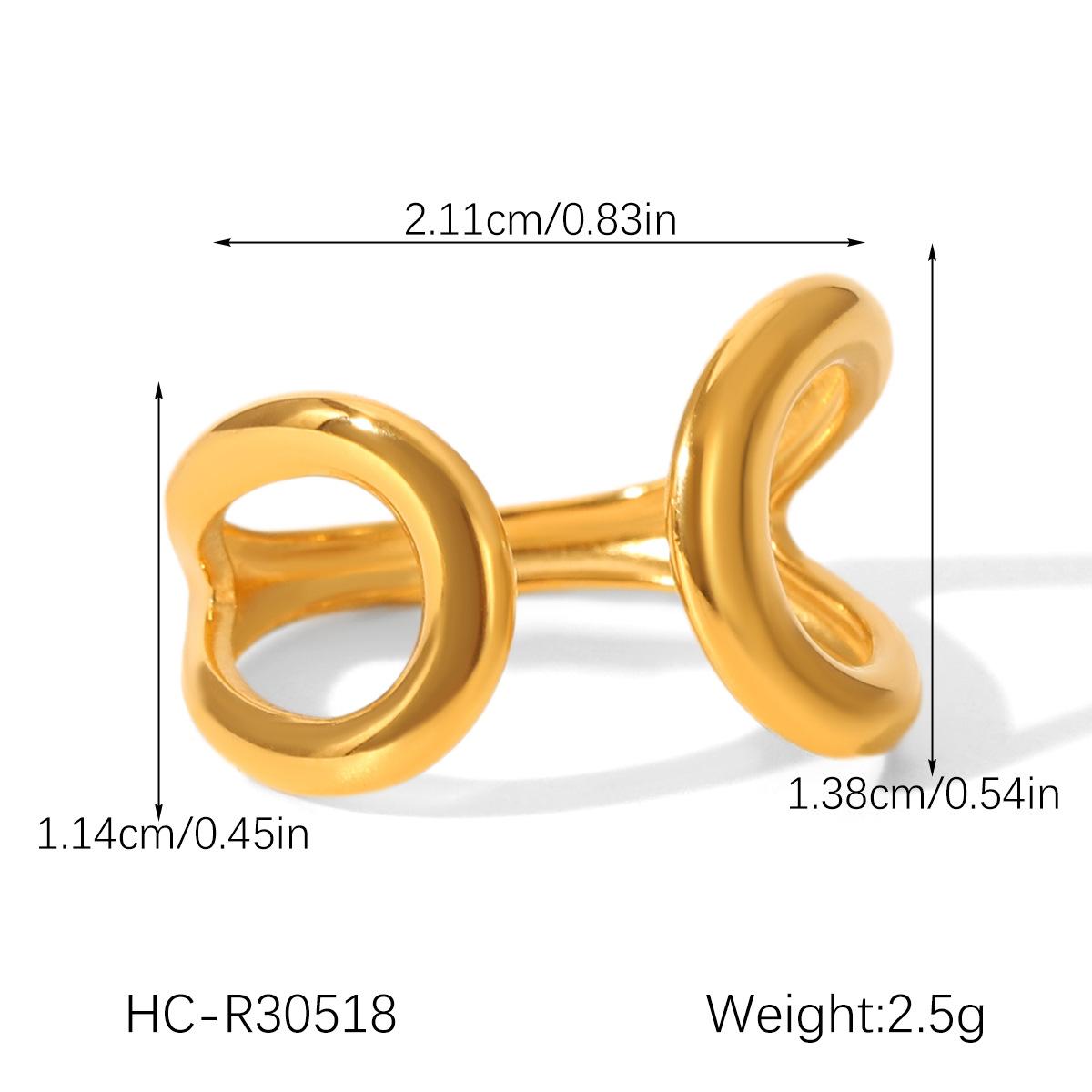 Titanium Steel Bangle for Women, High-end Asymmetric Open Bangle, Stainless Steel Jewelry, 18K Gold Plated Accessories