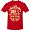UnisexBirthday Anniversary Funny T-shirts Made In 1964 60th 60 Years Old Vintage Cotton T Shirt Gift Short Sleeve Tee Tops