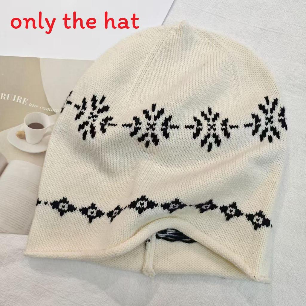 Knitted Beanie Hat For Women With Floral Pattern And Cold Weather Warmth Perfect For Autumn And Winter