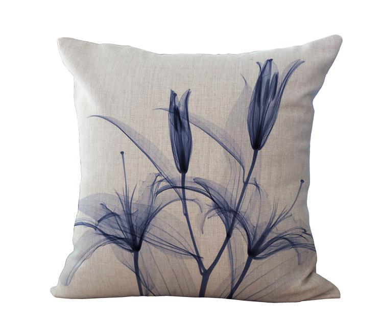 Barevný rostlinný polštář s květinami, povlak na polštář, na pohovku, obývací pokoj, dekorativní polštář, lněné prádlo