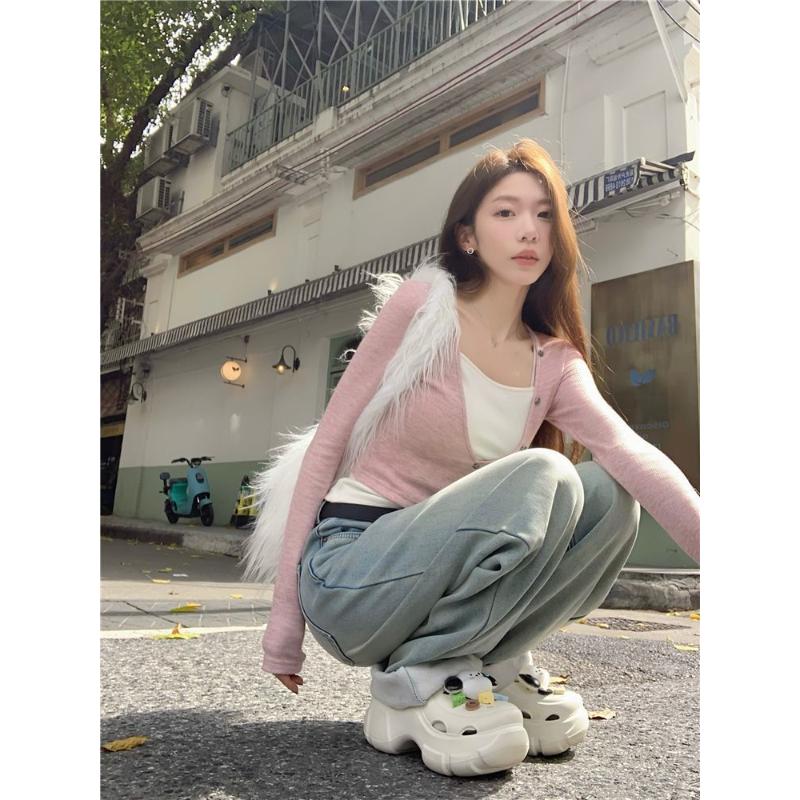 Pure Desire Sweet Spicy Fake Two-piece Long-sleeved Bottoming Women's Spring and Autumn New Color-blocked Slim-fitting Inner Top