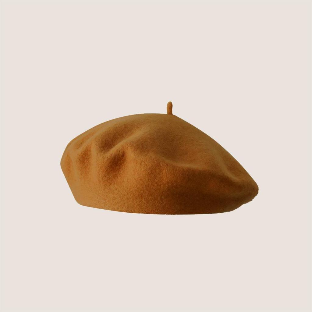 Vintage Wool French Beret for Women Solid Fashion Simple Casual Beret Solid Classic Breathable Soft Comfortable Hat for Fall Winter