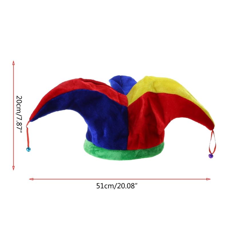 Clown Costume Hat Rainbow Color Halloween Props Cosplay Party Accessories Christmas Carnival Party Costume for Teenagers