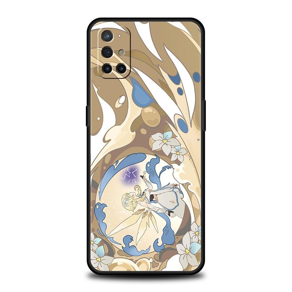Genshin Impact Cartoon Logo Phone Case For OnePlus 10 9 Pro 9T 10R 9R 9RT 8T 8 7 6T 7T Nord 2T CE 2 5G N200 N10 N100 Black Cover