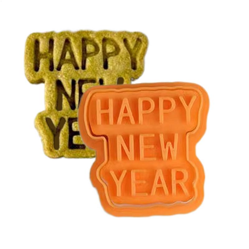 Happy New Year Cookie Stamp Snake Cookie Cutters Stamp Spring Festival Cookie Mould Baking Cutters New Year Shapes Kids Baking