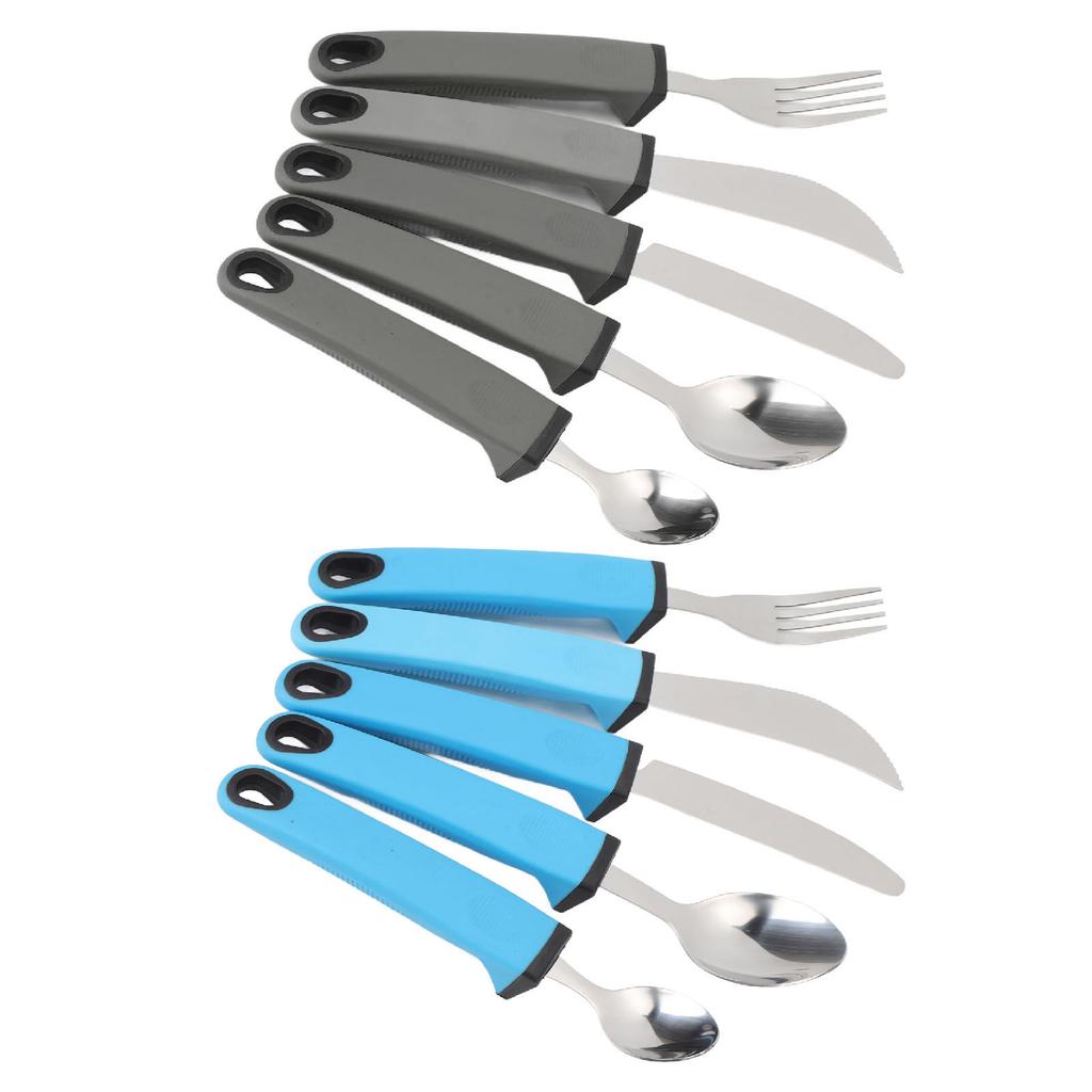 5pcs Adaptive Cutlery Set Anti Shake Adaptive Utensils Set Adaptive Flatware Set with Nonslip Handle