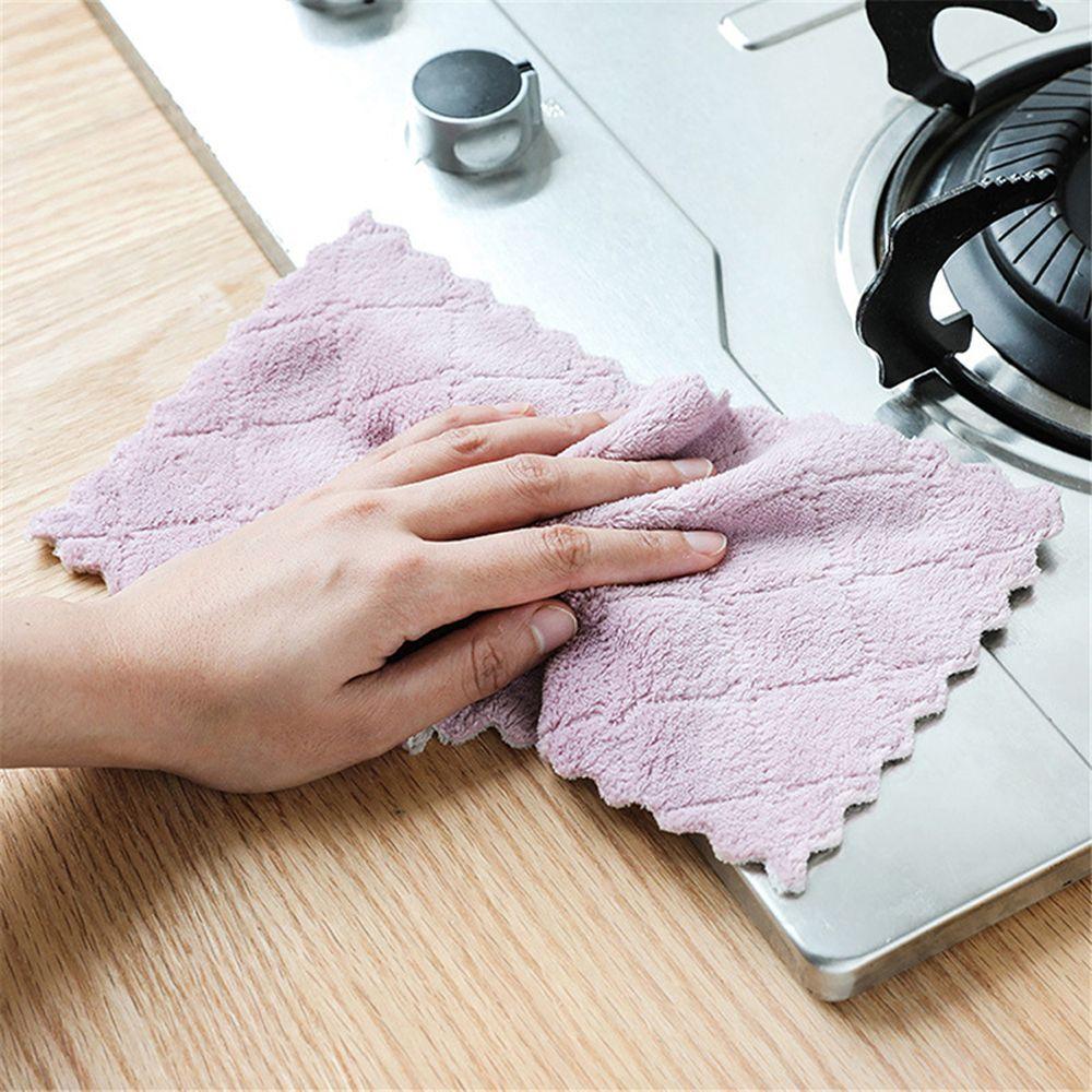 Super Absorbent Microfiber Kitchen Scouring Pad Non-stick Oil Rags Cleaning Towel Clean Cloths