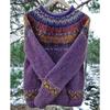 Suéter, para mujer, cuello redondo, bloque de color, corte holgado, jersey, suéter de punto, cálido, top casual