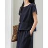 Demana Linen Lyocell Blend Summer Two-Piece Set
