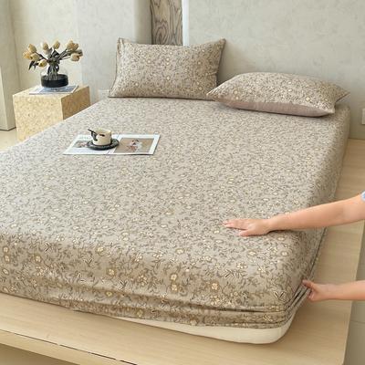 New Printed Single-piece Fitted Sheet Three-piece Set, Washable Mattress Protective Cover, All-inclusive Mattress and Pillowcase
