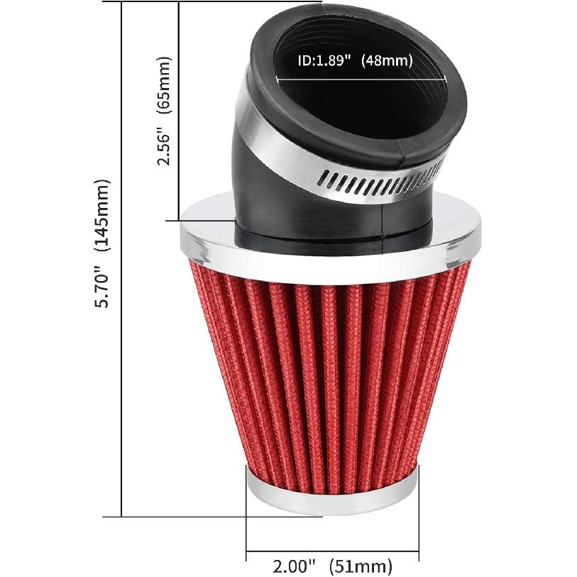 NIBBI 48Mm Air Filter High Performance For Motorcycle, ATV, Dirt Bike, Mini Bike, Pit Bike, GY6