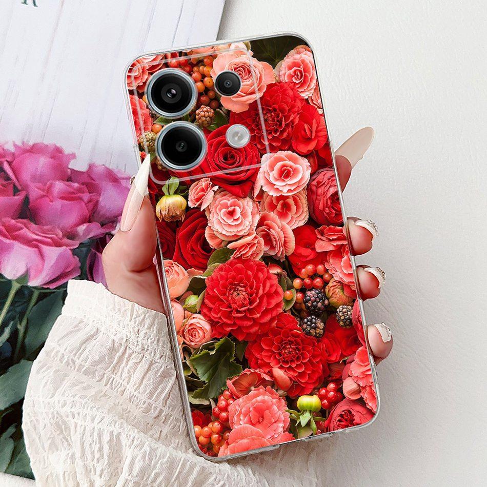 For Xiaomi Poco X6 Pro PocoX6 Elegant Floral Butterfly Phone Case For Poco X 6 X6Pro Soft Silicone TPU Cases