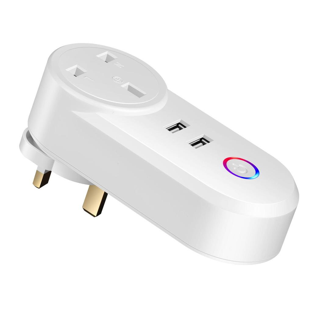 Graffiti WiFi Smart Socket with USB: Compatible with US, Brazilian, Australian, Israeli, and Italian Standards; Cross-border Timer Plug.