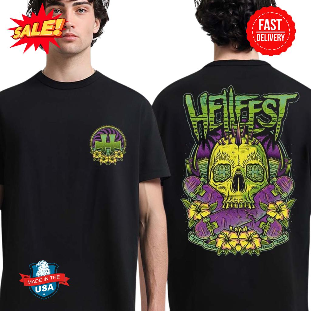 Student Cotton T-shirt Hellfest 2025 Out Of Bounds Merch Clisson France On June 19-22 2025 T-Shirt,Unisex,gift,Top