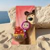 Cartoon M-Masha And The B-bearers Beach Towel For Beaches Yoga Studios Gyms Hot Springs Swimming Pools And Picnics