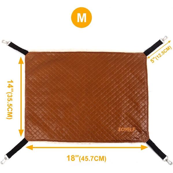 Cat Hammock Bed, Medium Reversible Pet Cage Hammock Hanging Soft Cat Bed for Kitten Ferret Puppy or Small Pet
