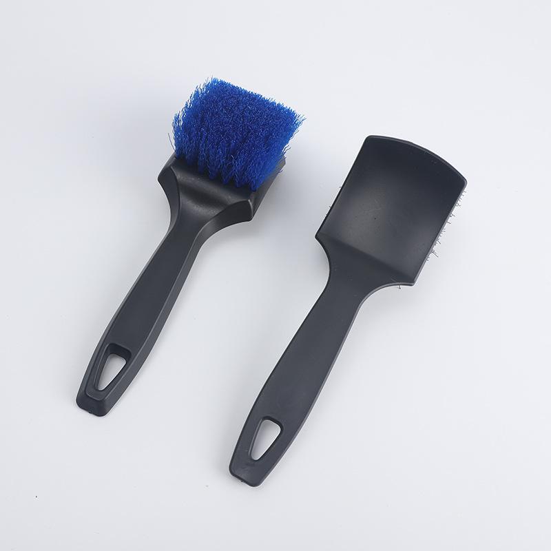 Customized Logo Auto PP Bristle Wheel Cleaning Brush with Handle Car Wheel Tire Rim Scrubbing Brush Car Wash Cleaning Tool