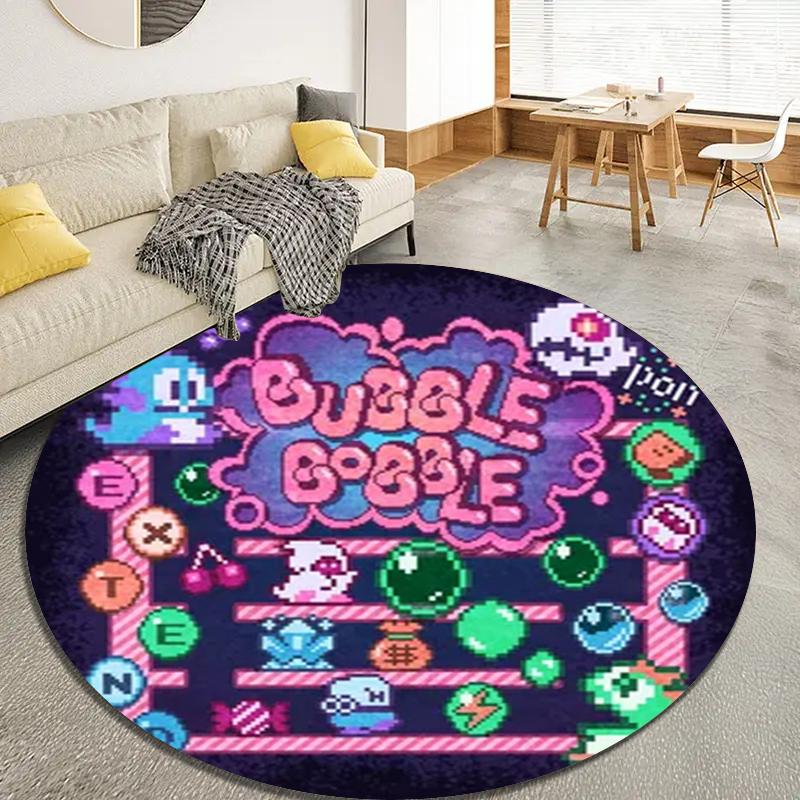 Bubble Bobble Round Area Rug,Carpet Rug for Living Room Bedroom Sofa Playroom Decor,Non-slip Floor Mat41
