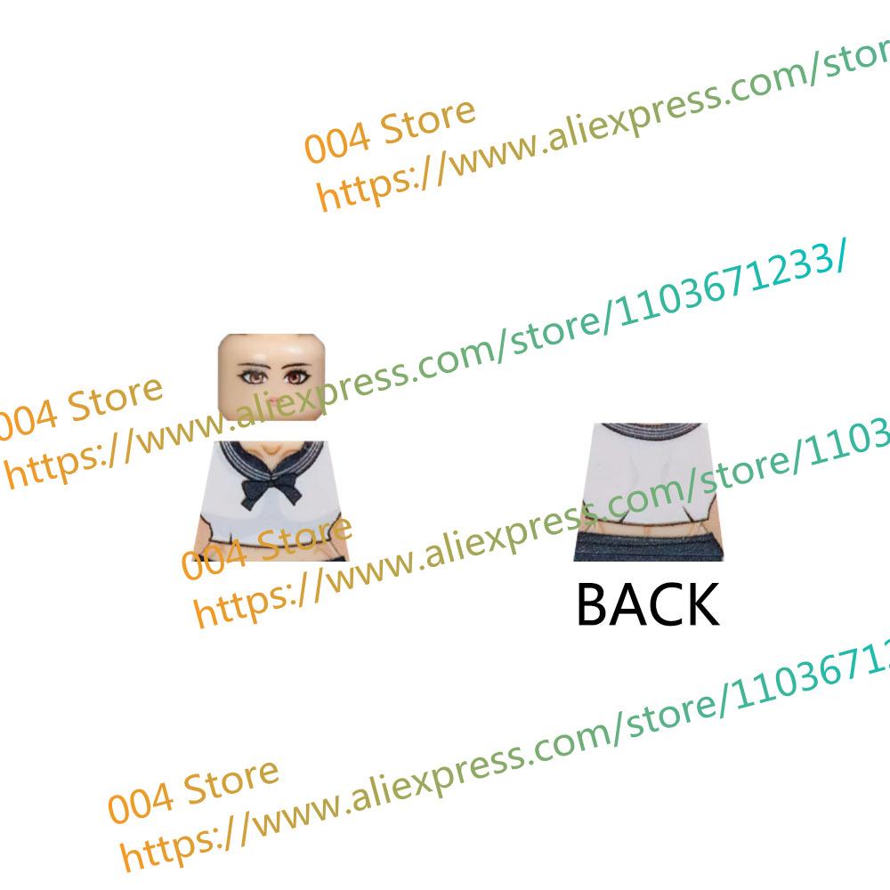 18+ Adult Building Block MOC Anime Action Figure Sexy Model Date Cartoon Swimwear Girl Hair Kit Ornament Toy Gift Collection F31