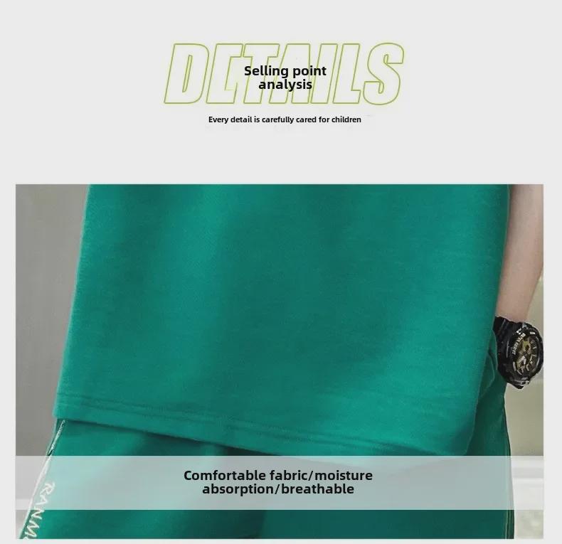 2024 Boys' Cartoon Summer Streetwear Two-Piece Suit - Cool, Trendy Clothing for Medium and Large Children