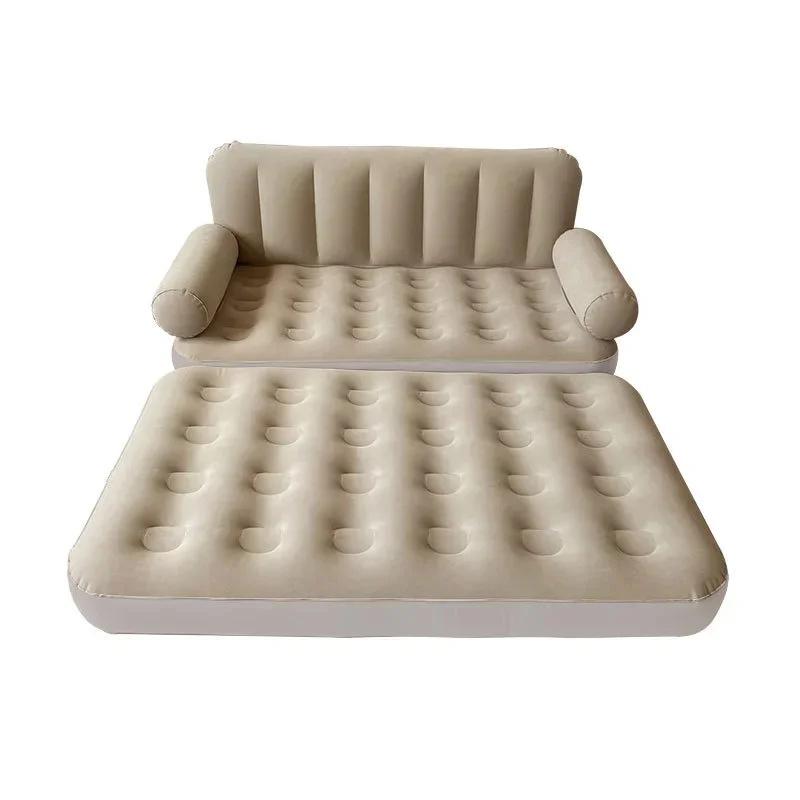 Outdoor Camping Folding Inflatable Sofa With Heightened Backrest And Automatic Thickening For Napping Home Inflatable Sofa Bed