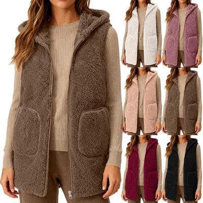 Women's Fall And Winter Temperament Double-Sided Coral Velvet Thickened And Padded Warm Plus Size Waistcoat Vests